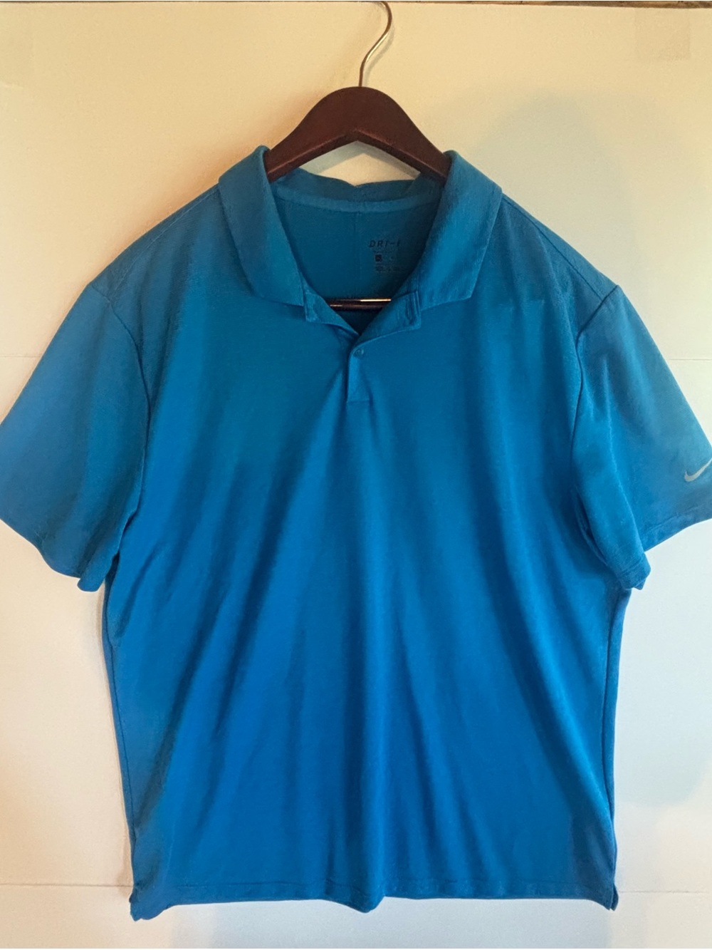 Nike Men's Bright Teal Blue Dri-FIT Polo